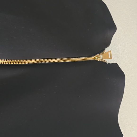 Calvin Klein Black Bodycon Dress with Gold Zipper Detail Sz 8 - Picture 4 of 8